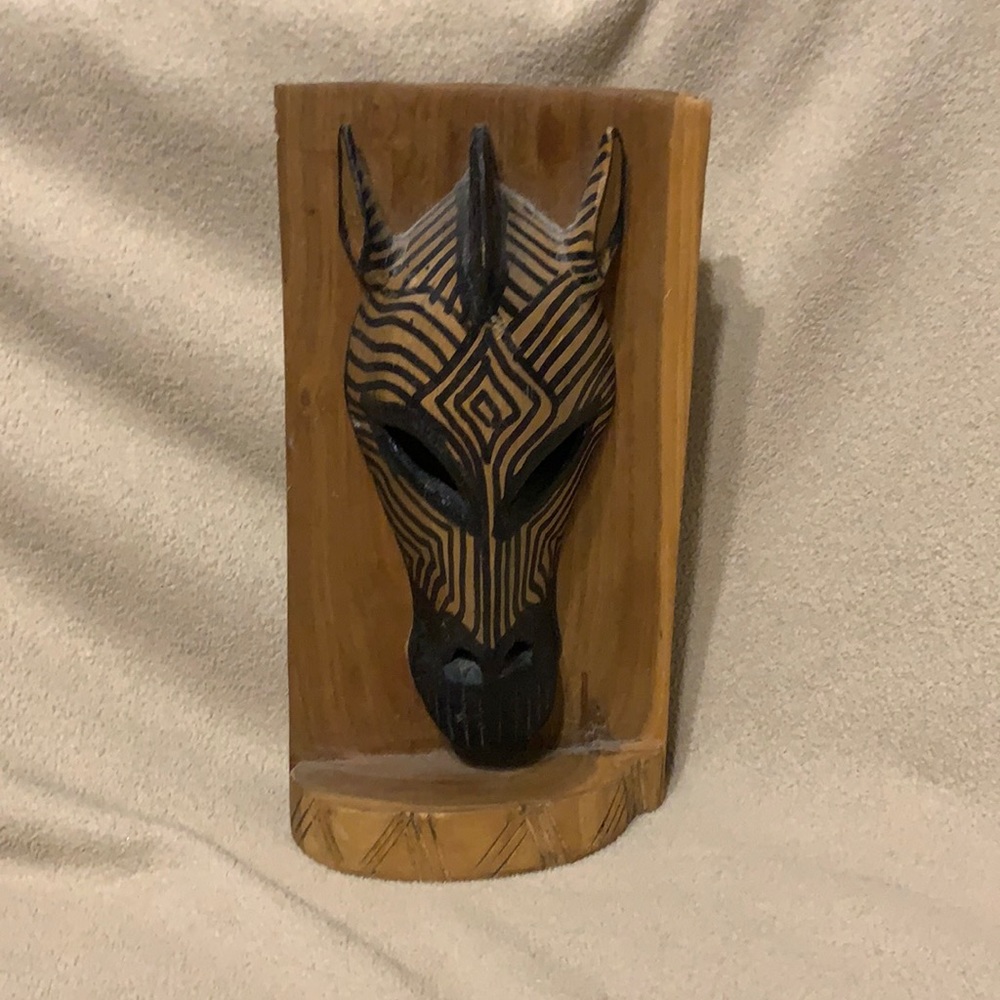 Hand carved Kenyan Freestanding Zebra wooden Decor